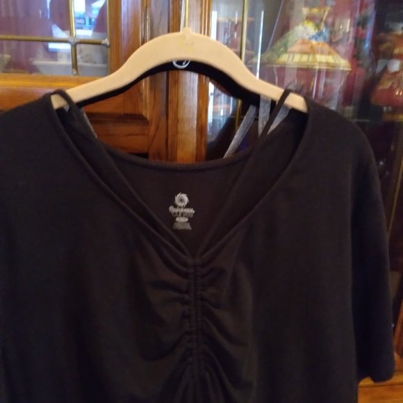 New Rainbeau Curves Pull-over Leisurewear Short Sleeve Top Black Sz 22-24 - Picture 6 of 6